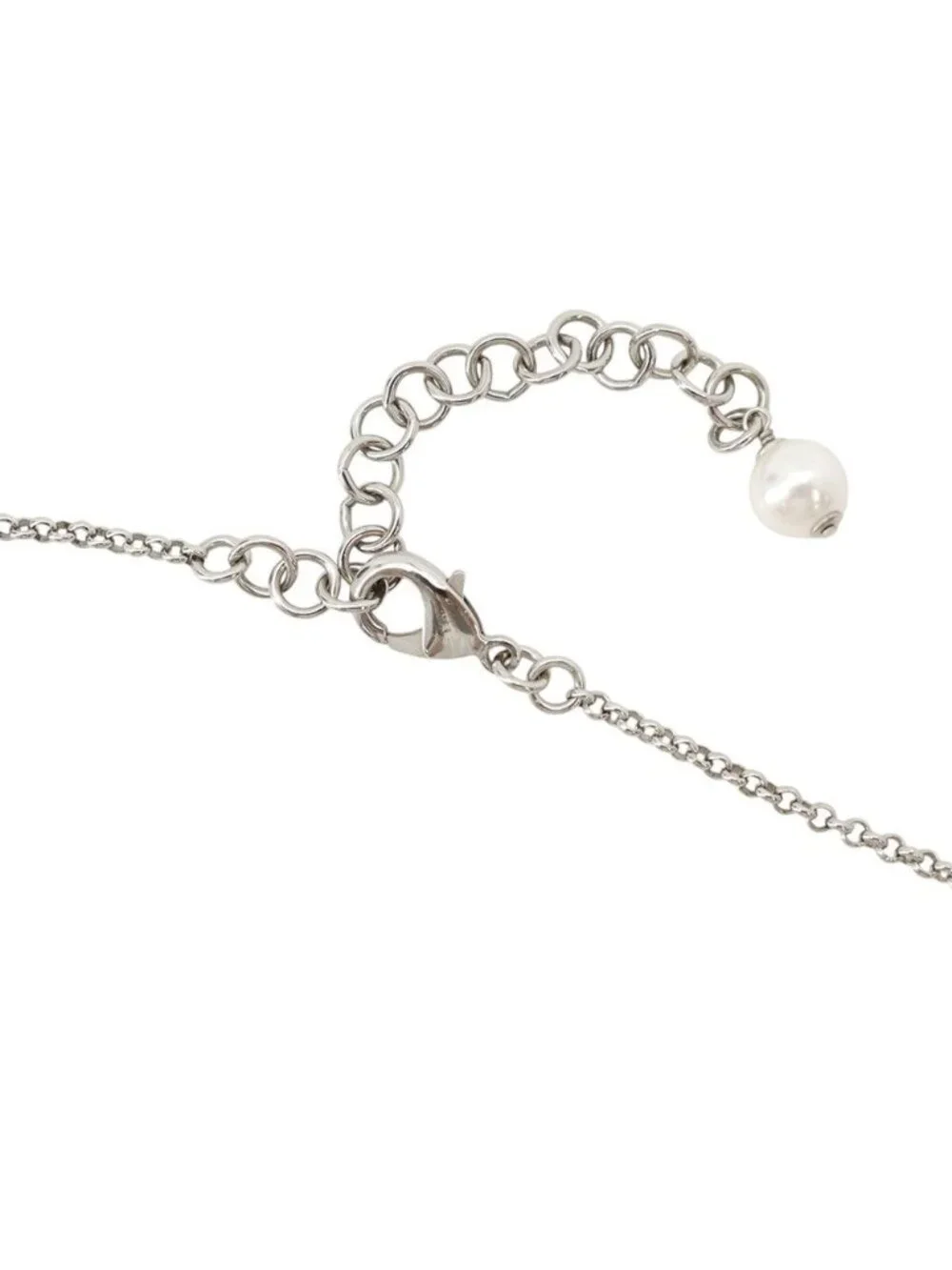 Chanel Necklace CC Logo Faux Pearl Rhinestone